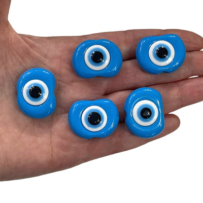 Large Hole Evil Eye Resin Beads, 29mm Beads, 6mm Hole, 5 Beads in a Pack