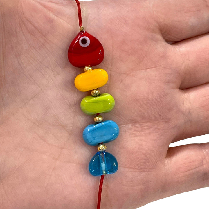 Hand Made Murano Glass Beads, 5 Beads Set for making Murano Glass Fish Bone Charm