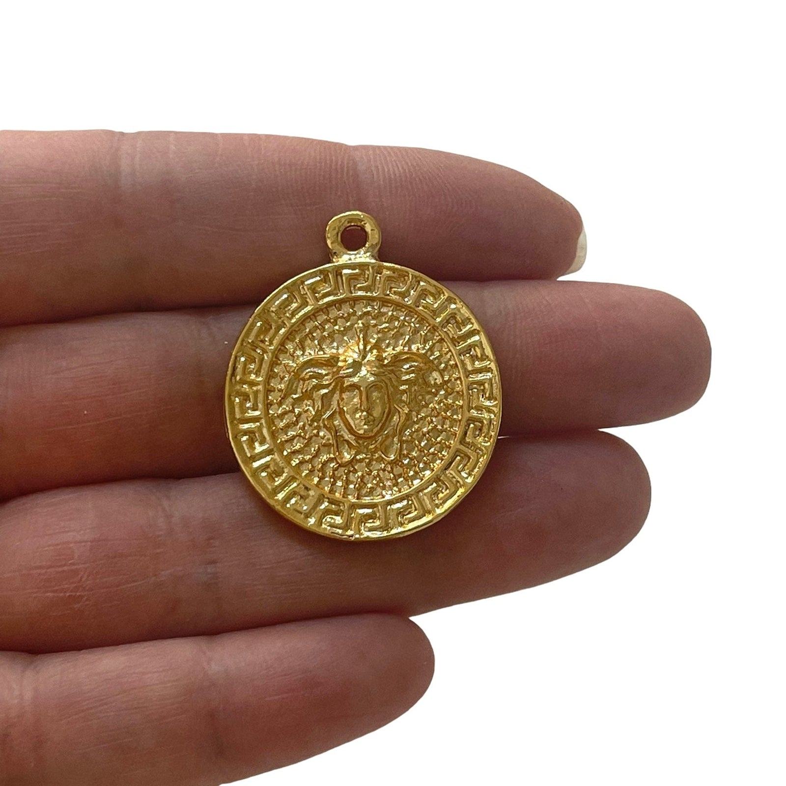 24Kt Gold Plated Medusa Pendant, Ancient Greek Mythology Medusa Head Pendant