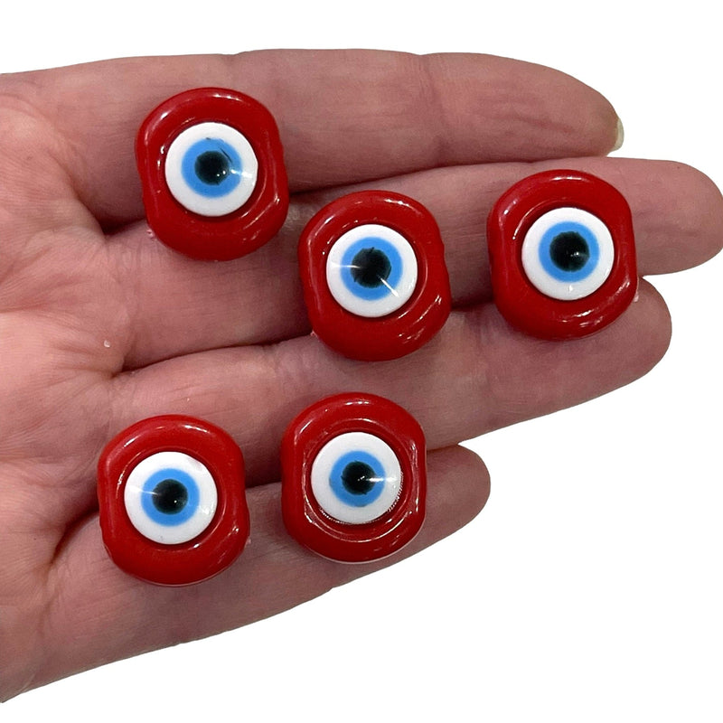 Large Hole Evil Eye Resin Beads, 29mm Beads, 6mm Hole, 5 Beads in a Pack