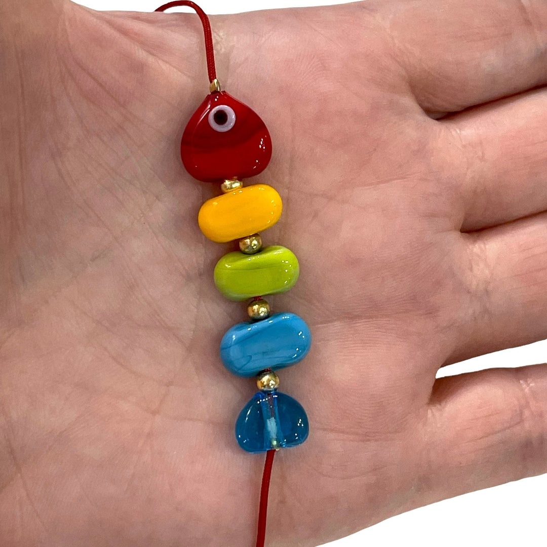 Hand Made Murano Glass Beads, 5 Beads Set for making Murano Glass Fish Bone Charm