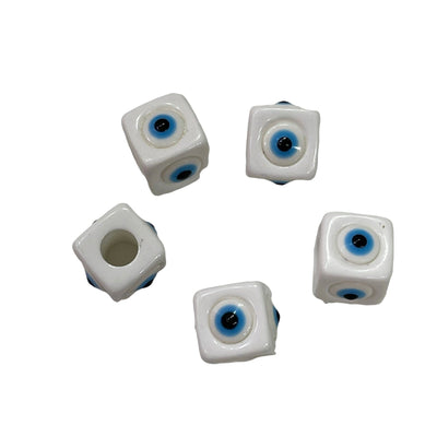 Large Hole Evil Eye Resin Beads, 15mm Beads, 7mm Hole, 5 Beads in a Pack