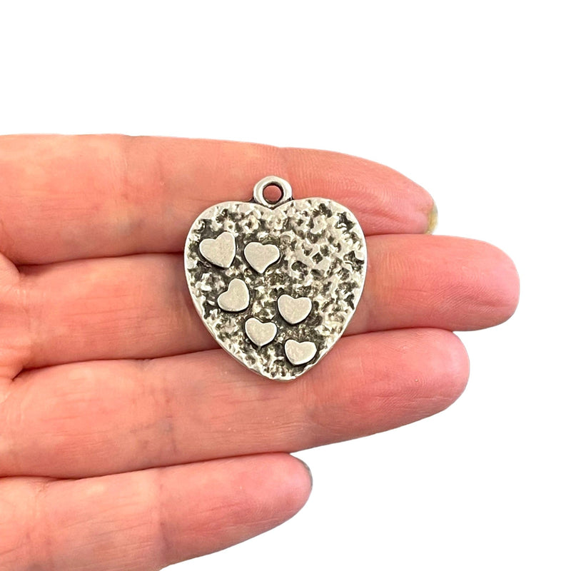 Antique Silver Plated Heart Pendant