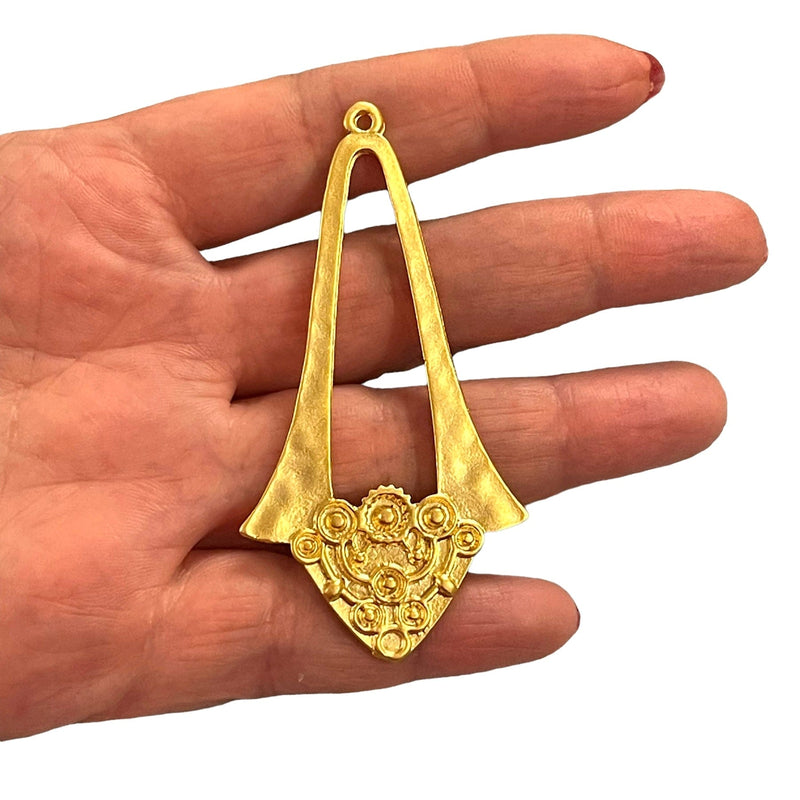 24Kt Matte Gold Plated Authentic Pendant