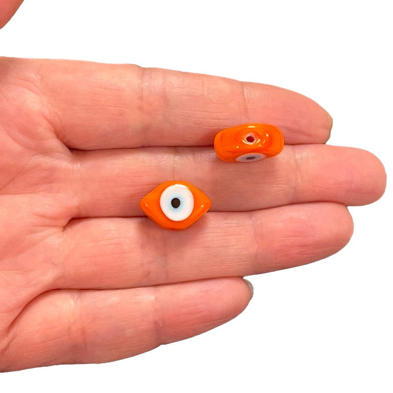 Hand Made Murano Glass Orange Evil Eye Charm