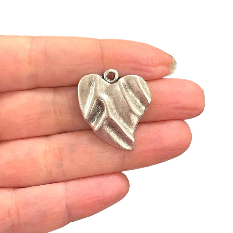 Antique Silver Plated Heart Pendant