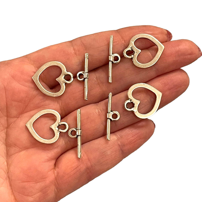 4 Sets Antique Silver Plated Toggle Clasps,