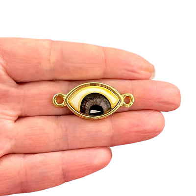 24Kt Gold Plated Hand Made&Paint Ceramic Eye Connector