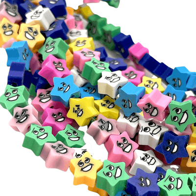 10mm Polymer Clay Star Charms,10 Beads in a Pack