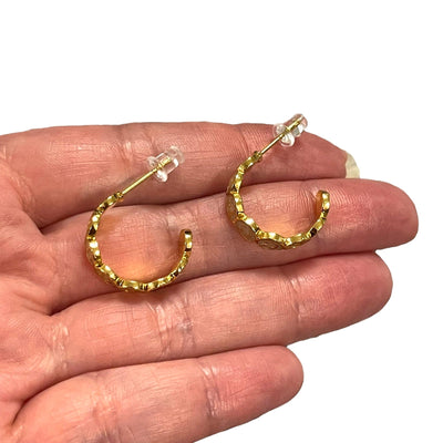 24Kt Gold Plated Ivory Enamelled Smiley Face Earrings