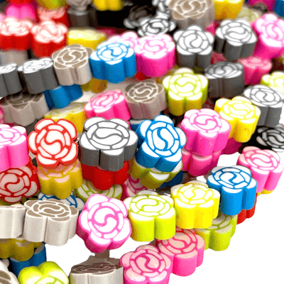 10mm Polymer Clay Flower Charms,10 Beads in a Pack