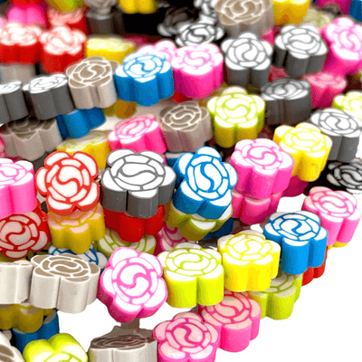 10 mm Polymer Clay Flower Charms, 10 Perlen in einer Packung