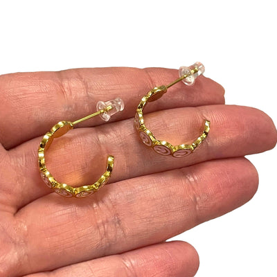 24Kt Gold Plated Pink Enamelled Smiley Face Earrings