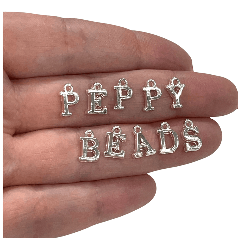 Silver Plated Brass Initial Charms