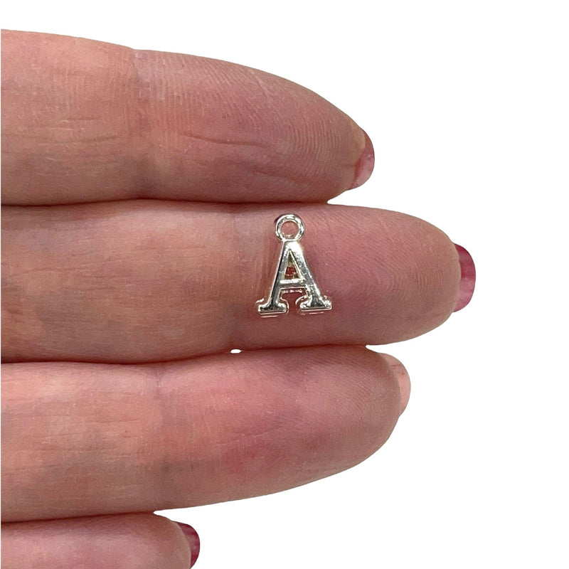 Silver Plated Brass Initial Charms