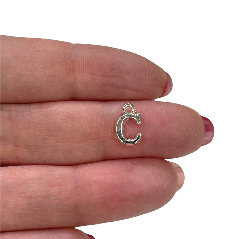 Silver Plated Brass Initial Charms