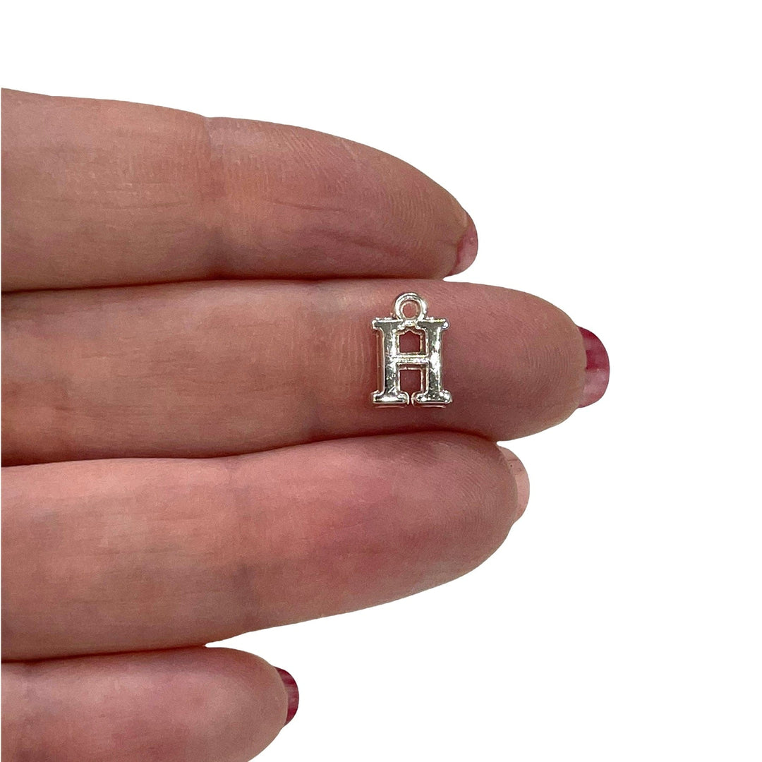 Silver Plated Brass Initial Charms