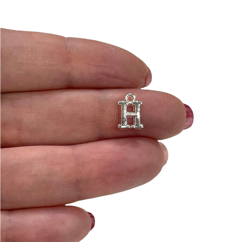 Silver Plated Brass Initial Charms