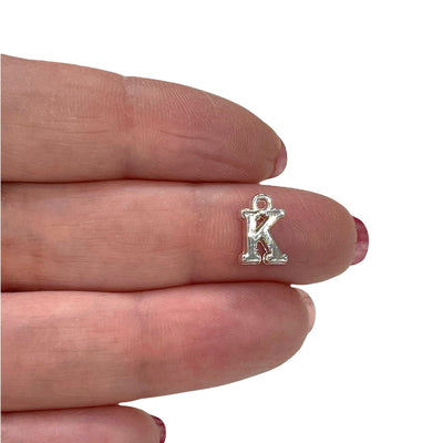 Silver Plated Brass Initial Charms