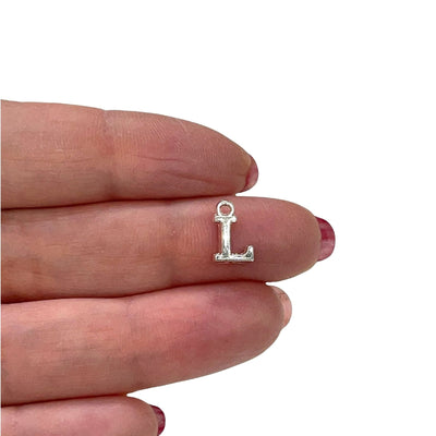 Silver Plated Brass Initial Charms