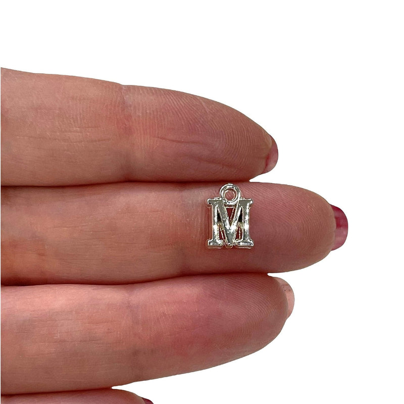 Silver Plated Brass Initial Charms