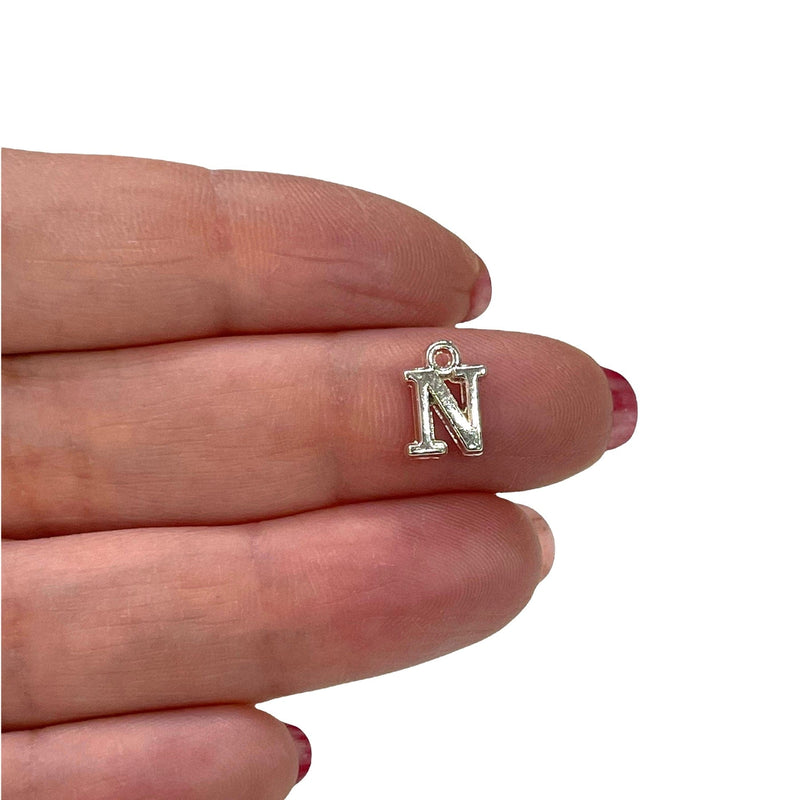 Silver Plated Brass Initial Charms