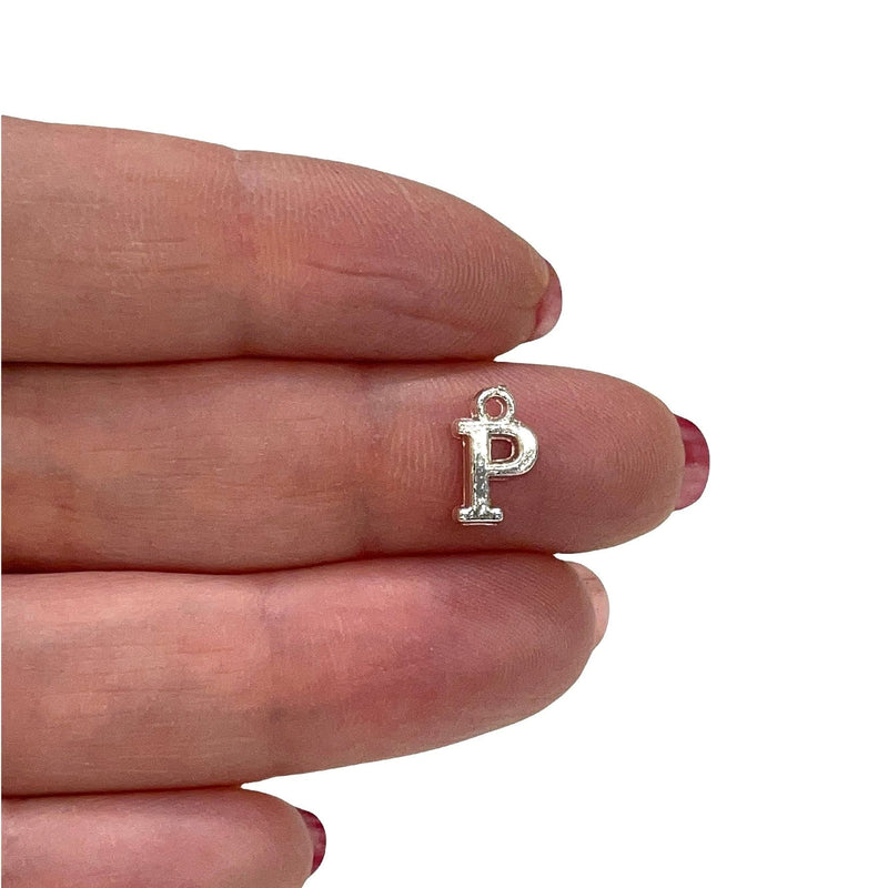 Silver Plated Brass Initial Charms