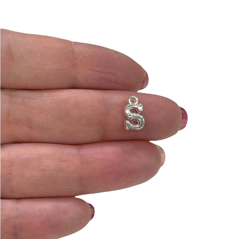 Silver Plated Brass Initial Charms