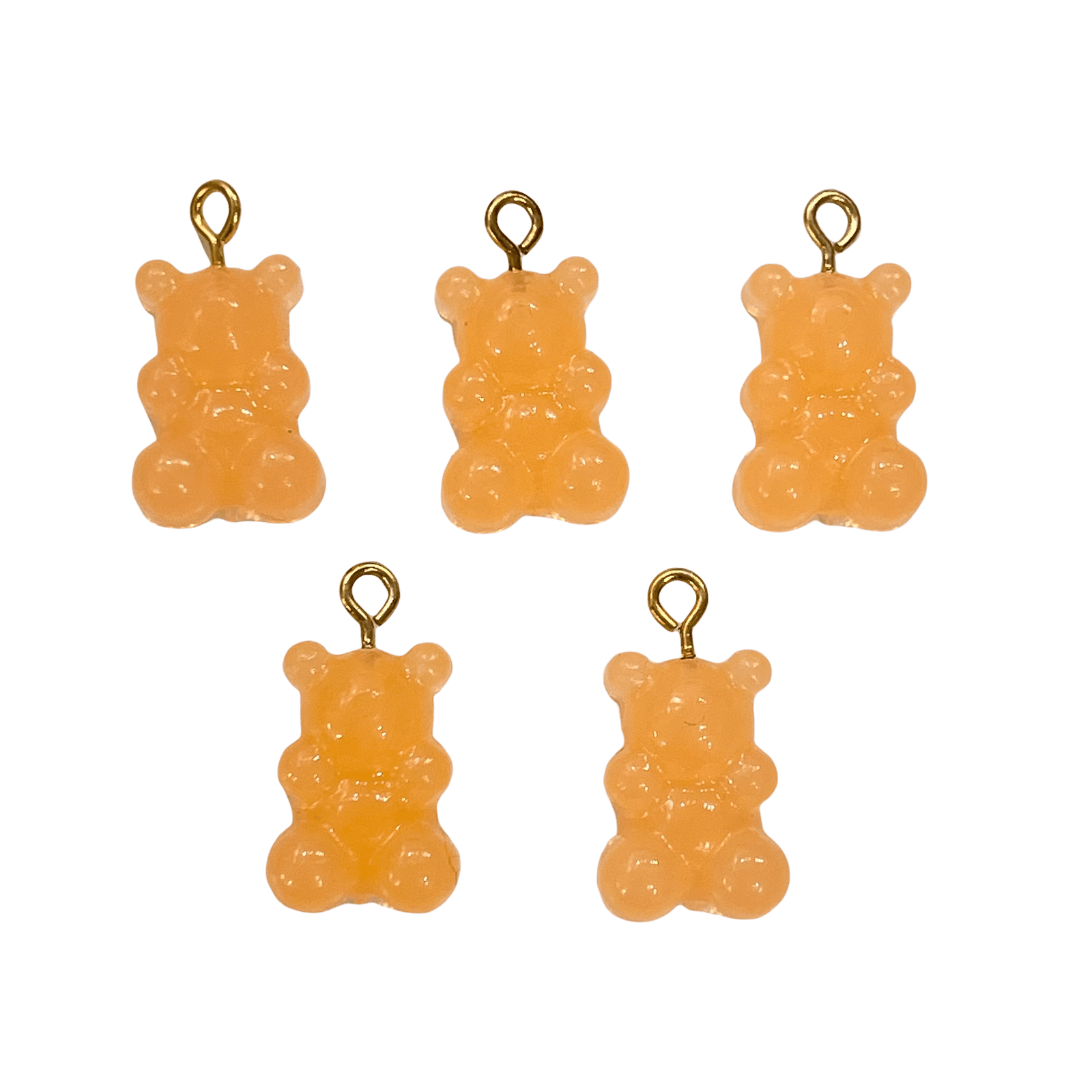 5 pcs in a pack, Jelly Bear Charms, Gummy Bear Resin With Loop, Jelly Bear Shaped Resin Charms 12x22mm,