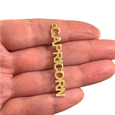 24Kt Gold Plated Letter Zodiac Charm, Brass Zodiac Horoscope Sign,