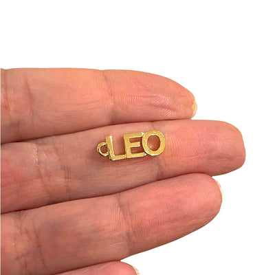 24Kt Gold Plated Letter Zodiac Charm, Brass Zodiac Horoscope Sign,