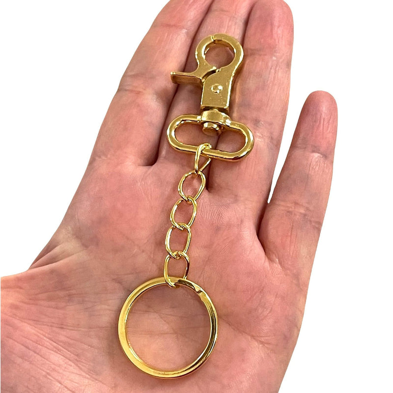 24Kt Gold Plated Keyring&Keychains with Large Swivel Clasp