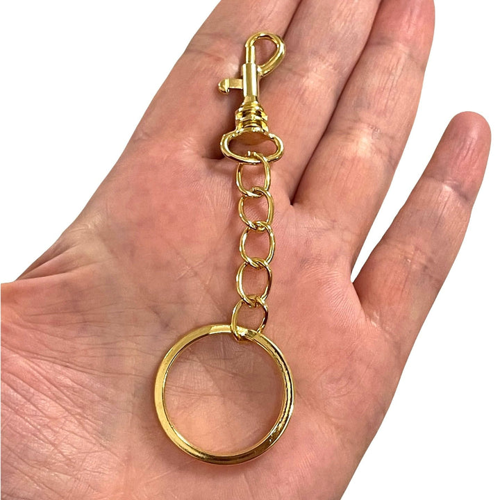 24Kt Gold Plated Keyring&amp;Keychains with Large Swivel Clasp