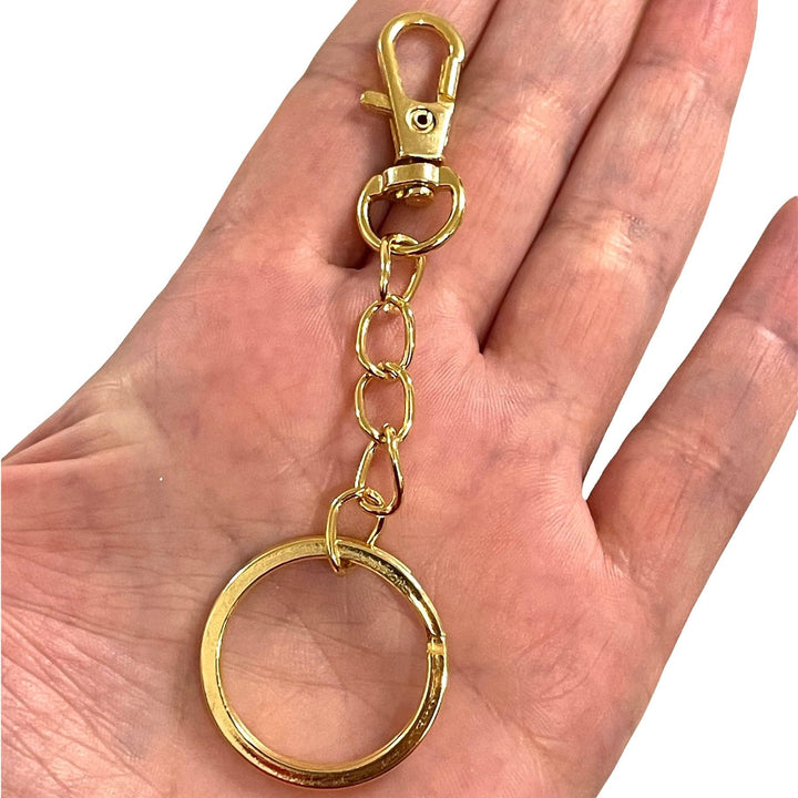 24Kt Gold Plated Keyring&amp;Keychains with Large Swivel Clasp