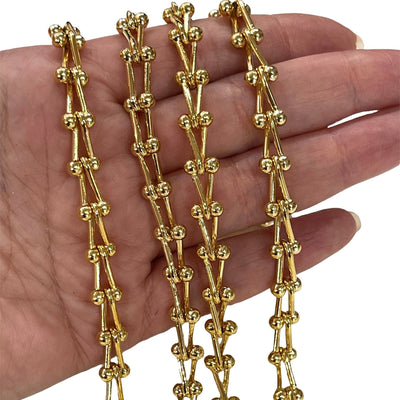 24Kt Shiny Gold Plated U-Link Chain, 15mm U-Link Gold Chain