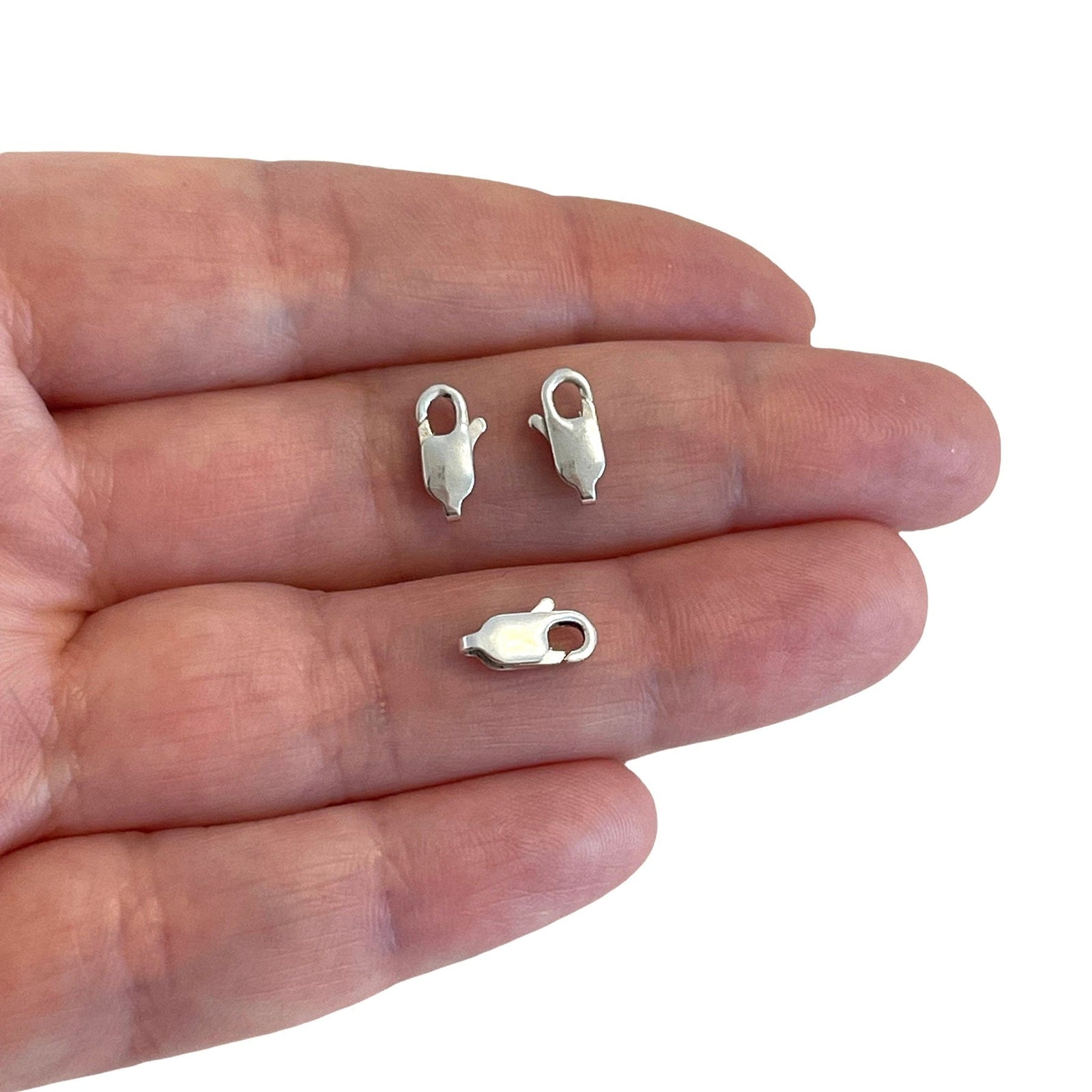 Sterling Silver Lobster Clasps, 10x4mm 925 Sterling Silver Clasps, 3 pcs in a pack