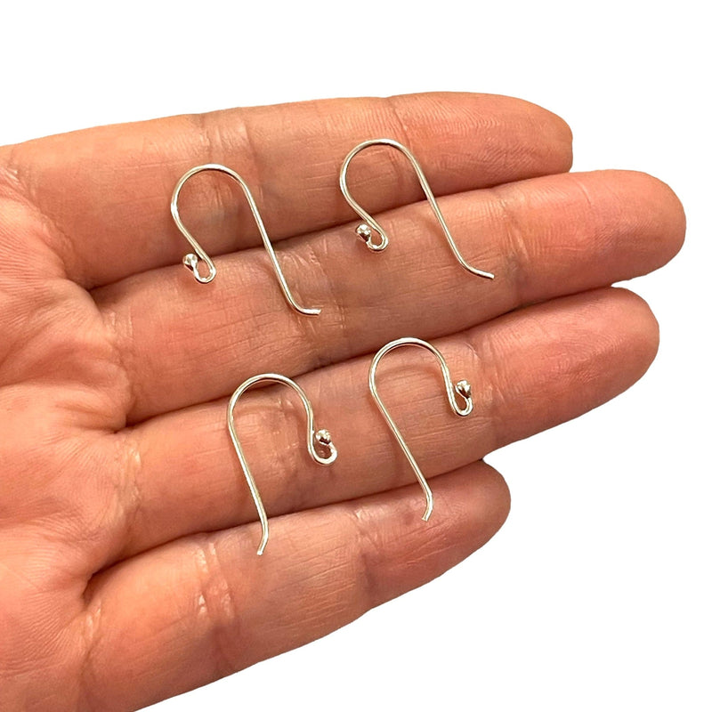 Sterling Silver Earring Hooks, 925 Sterling Silver Earring Wires, 2 pairs in a pack
