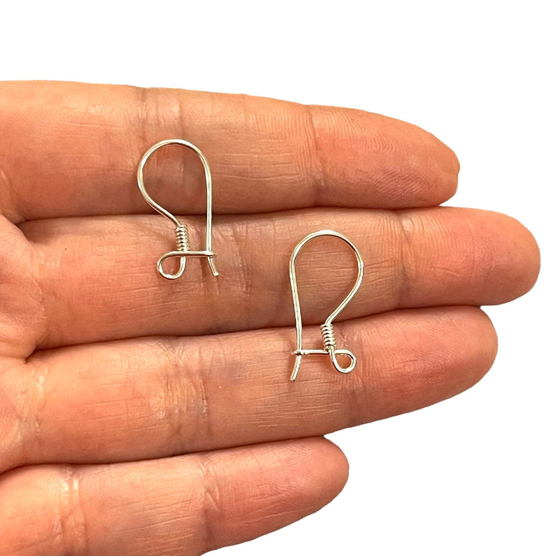 Sterling Silver Earring Hooks, 925 Sterling Silver Earring Wires, 1 pair in a pack