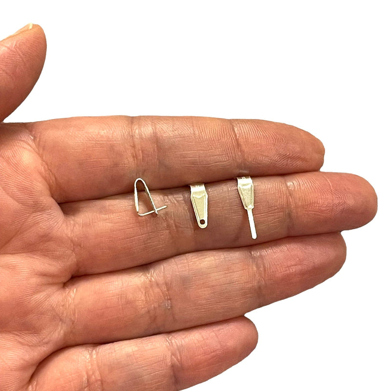 Sterling Silver Bails, 925 Sterling Silver 8x3.5mm Bails, 3 pcs in a pack