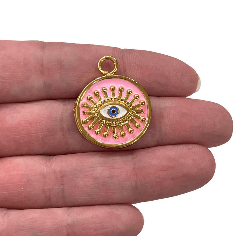 24Kt Gold Plated Enamelled Evil Eye Pendant