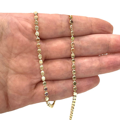 24Kt Gold Plated 3x1.5mm Disc Chain