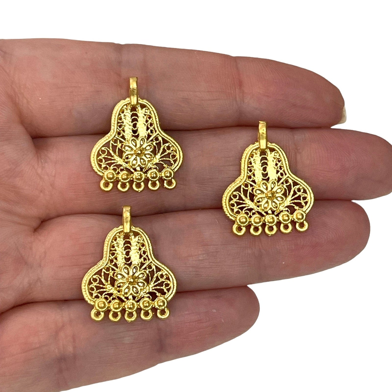 24Kt Matte Gold Plated Authentic Charms-3 pcs in a pack