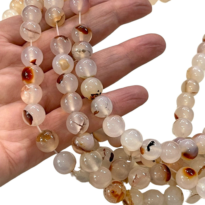 Agate Gemstone Beads, Agate Smooth Round 10mm, 40 perles par brin