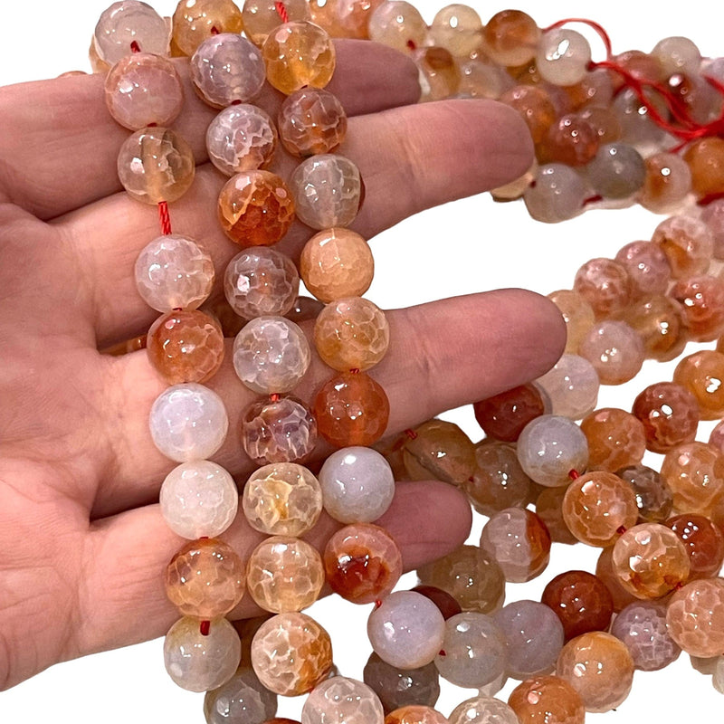 Agate à facettes 10mm, 40 perles par brin,Perles,Perles de pierres précieuses,Pierres précieuses naturelles