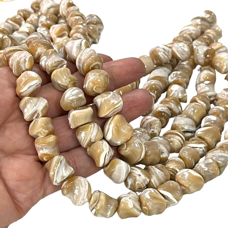 Perles de bonbon en nacre naturelle, perles de coquillage naturel MOP, océan de mer, perles d&