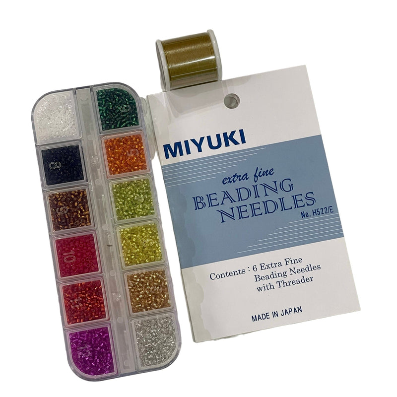 XMAS-Special- Miyuki Delica Starter Kit 12 Colors 36 gr, Plastic Miyuki Bead Container Storage Box 12 Compartments