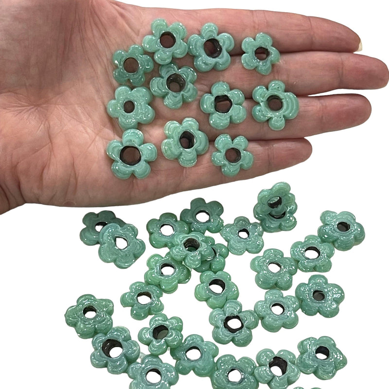 Handgefertigte Perlen aus Muranoglas mit großen Löchern, 50 Perlen in einer Packung