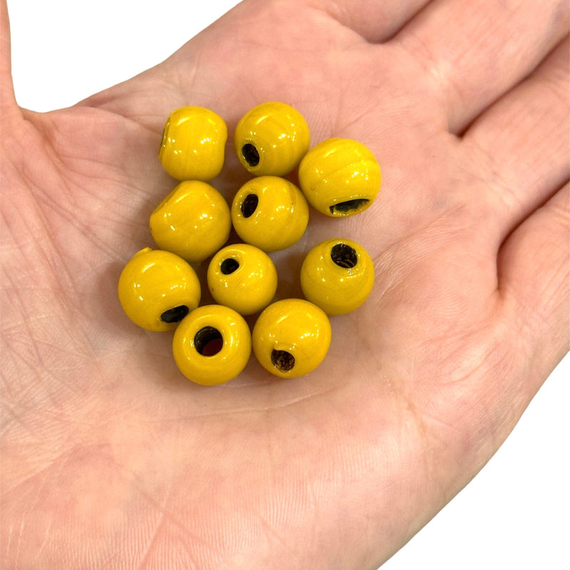 Perles de verre rondes faites à la main par un artisan turc traditionnel, perles de verre à grand trou, 10 perles dans un paquet