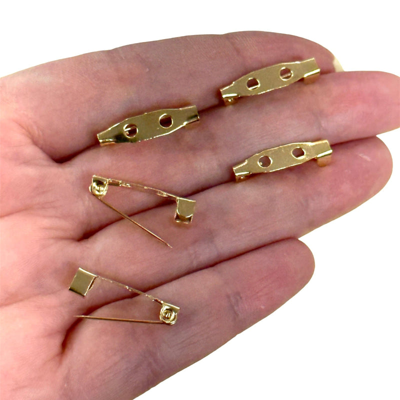 24Kt Gold Plated Brooch Pin Backs, 5 pcs in a pack