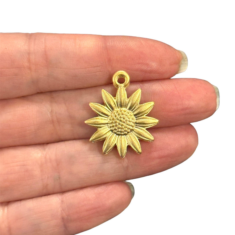Matte Gold Plated Flower Charm